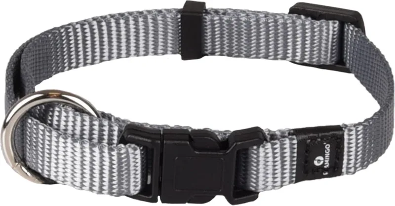 Ziggi - Halsband Honden - Halsband Ziggi Xs 20-35cm 10mm - 1st - 127421 - 1st de Flamingo en Gris – photo produit
