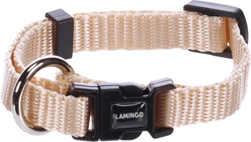 Ziggi - Halsband Honden - Halsband Ziggi Xxs 15-25cm 10mm - 1st - 133702 - 1st de Flamingo en Beige – photo produit