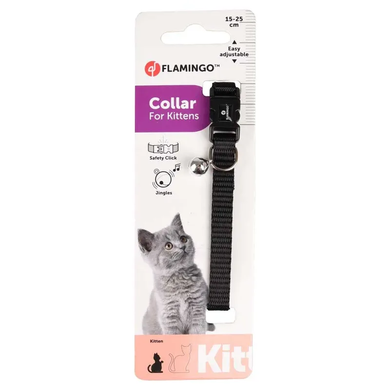 Ziggi - Halsband Katten - Kittenhalsband Ziggi 15-22cm 10mm - 1st - 128882 - 1st by Flamingo in Black – product photo 2 of 2