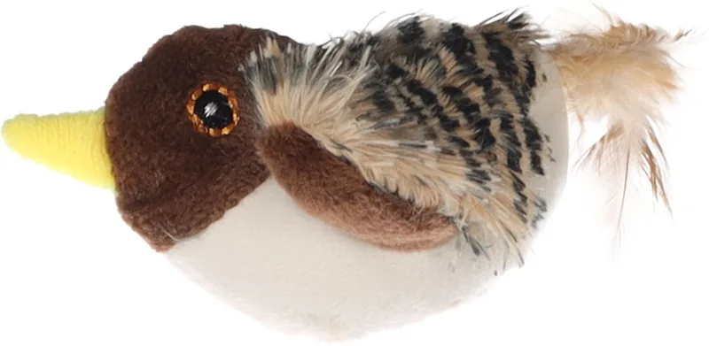 Zinga - Speelgoed Katten - Ps Zinga Vogel 10x13x4,5cm - 1st - 137721 - 1st by Flamingo in Brown – product photo