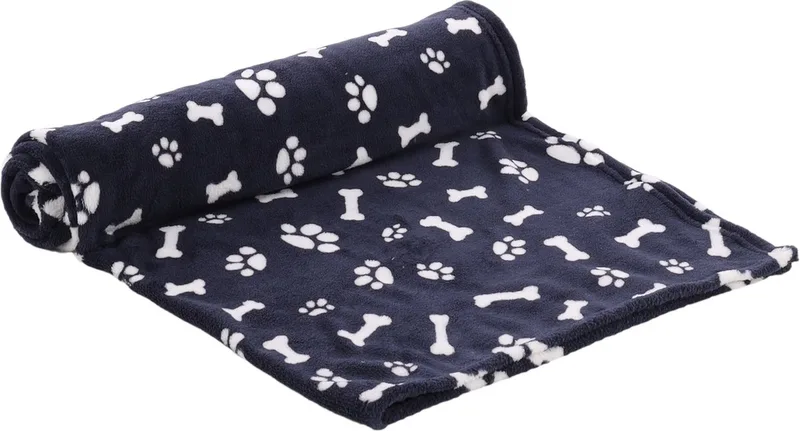 Zuma - Deken Honden;katten - Fleece Deken Zuma Donkerblauw Bot/ Poot 100x150cm - 1st - 131411 - 1st de Flamingo en Bleu – photo produit