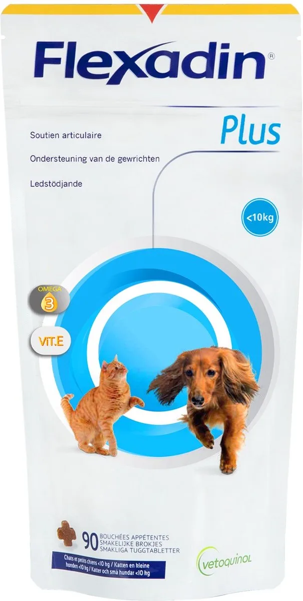 Gewricht supplement Flexadin Plus Kleine Hond en Kat - 90 brokjes