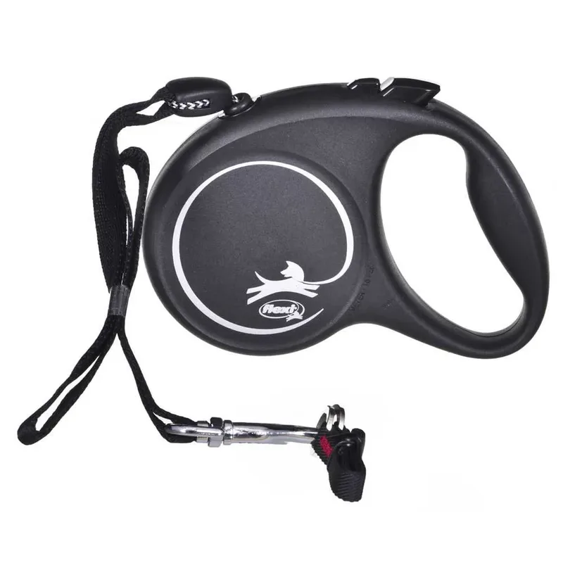Black Design Hondenriem - Rollijn - M - Zwart - 5 m - Middelgrote Honden de flexi en Bleu – photo produit 4 sur 6
