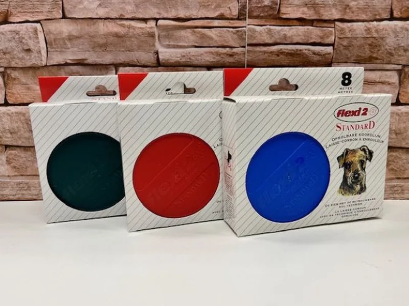 Classic - Hondenriem - Koord - M - 7 m van flexi in Rood – productfoto
