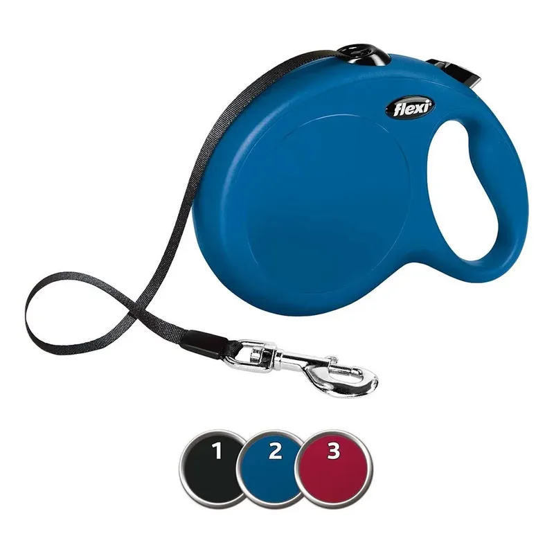 Classic - Rollijn Hondenriem - M - 5 m - Middelgrote Honden van flexi in Blauw – productfoto 2 van 2