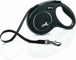 Classic Tape - Rollijn Hondenriem - M - 5 Meter - Middelgrote Honden fra flexi i Sort – produktbillede 1 af 2