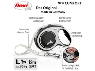 Laisse Pour Chien New Comfort 8 M de flexi en Bleu – photo produit 3 sur 3