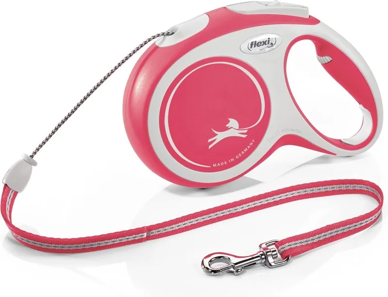 New Comfort - Rollijn Hondenriem - M - 8 Meter - Middelgrote Honden - Rood de flexi en Rood M – photo produit