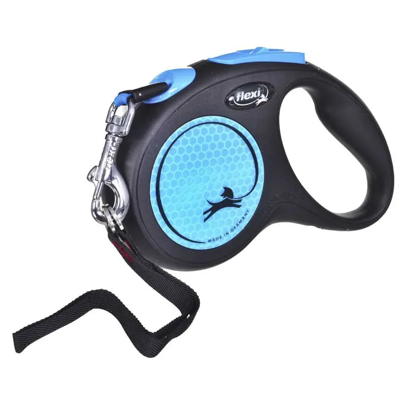New Neon Hondenriem - Rollijn - M - 5 m - Middelgrote Honden de flexi en Bleu – photo produit 3 sur 6