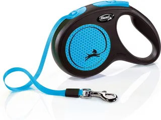 New Neon Hondenriem - Rollijn - M - 5 m - Middelgrote Honden de flexi en Bleu – photo produit 1 sur 6