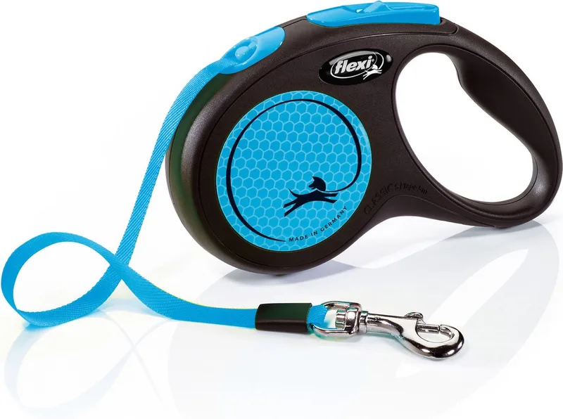 New Neon Hondenriem - Rollijn - S - 5 m - <15 kg de flexi en Bleu – photo produit 1 sur 5