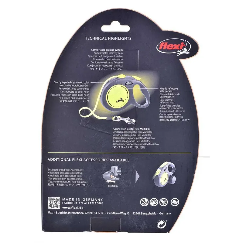 Laisse Pour Chien New Neon L 5 M de flexi en Jaune – photo produit 5 sur 5