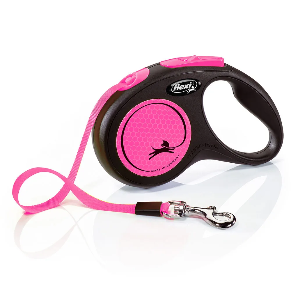 New Neon Rollijn Tape S tot 15kg roze 5m Hond by flexi – product photo