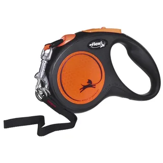 New Neon Tape - Hondenriem - Oranje - M - 5 m - Middelgrote Honden de flexi en Noir – photo produit 3 sur 5