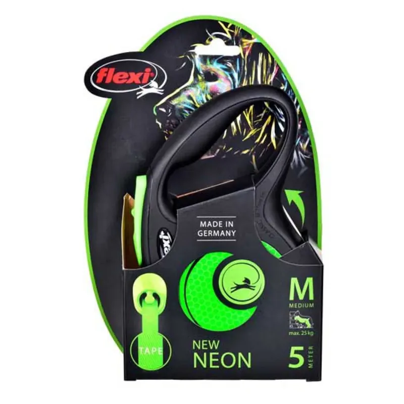 Laisse Pour Chien New Neon M 5 M de flexi en Vert – photo produit 4 sur 5