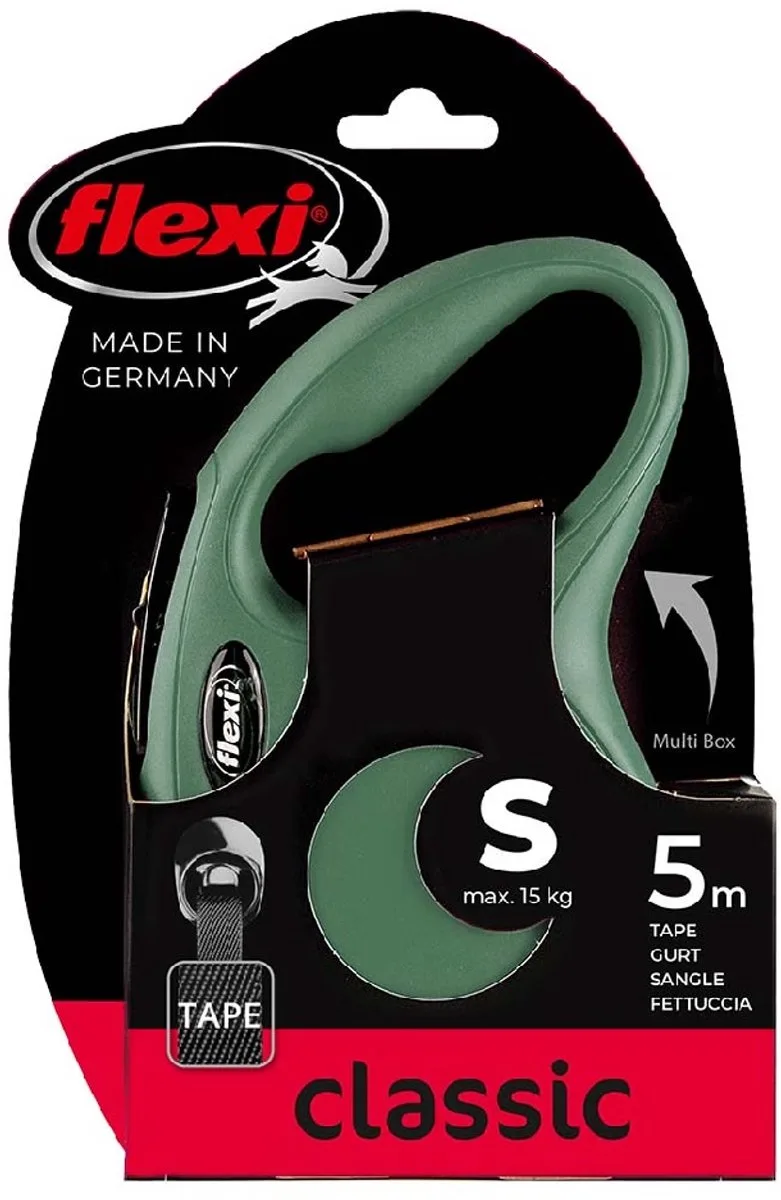 rollijn classic tape olijfgroen S van flexi in Groen – productfoto 1 van 4