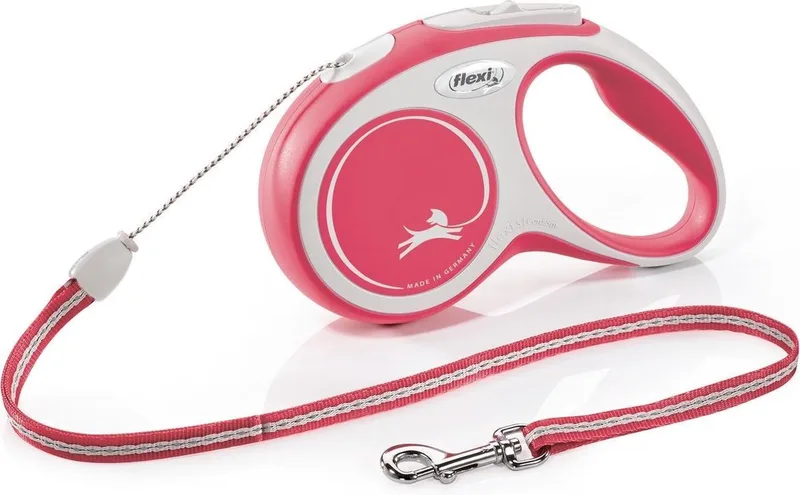 Rollijn New Comfort Koord S Rood&Lichtgrijs - Hondenriem - 5 m by flexi in Red – product photo
