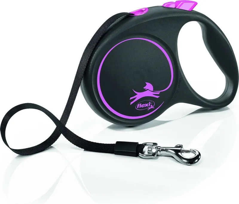 Rollijn Zwart Roze - Band op Rolmechanisme - 5m Tot 50kg de flexi en Bleu – photo produit