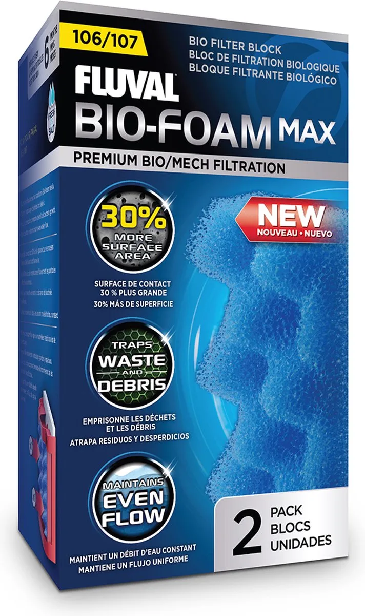 Aquarium Filtermateriaal - Vissen - Fl Bio Foam Max 108 6x8x17cm Blauw - 1st by Fluval – product photo 1 of 3