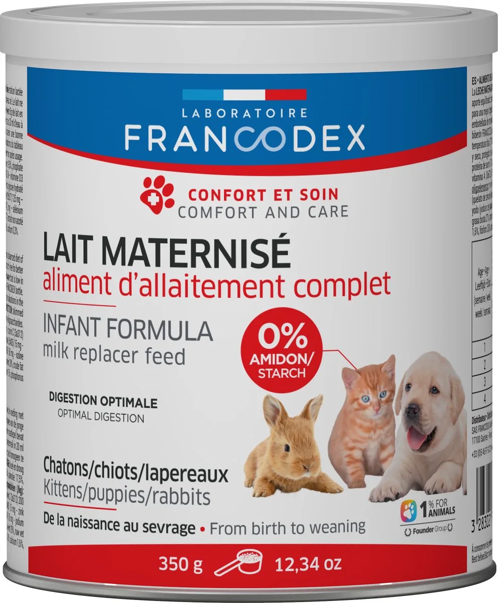 Instant Formula Milk Replacer voor Puppy Kitten en Konijn 350g von Francodex – Produktfoto
