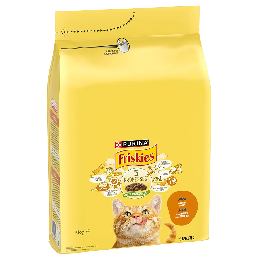 3kg PURINA Friskies Adult kat met kip en groenten droogvoer voor katten de Friskies – photo produit