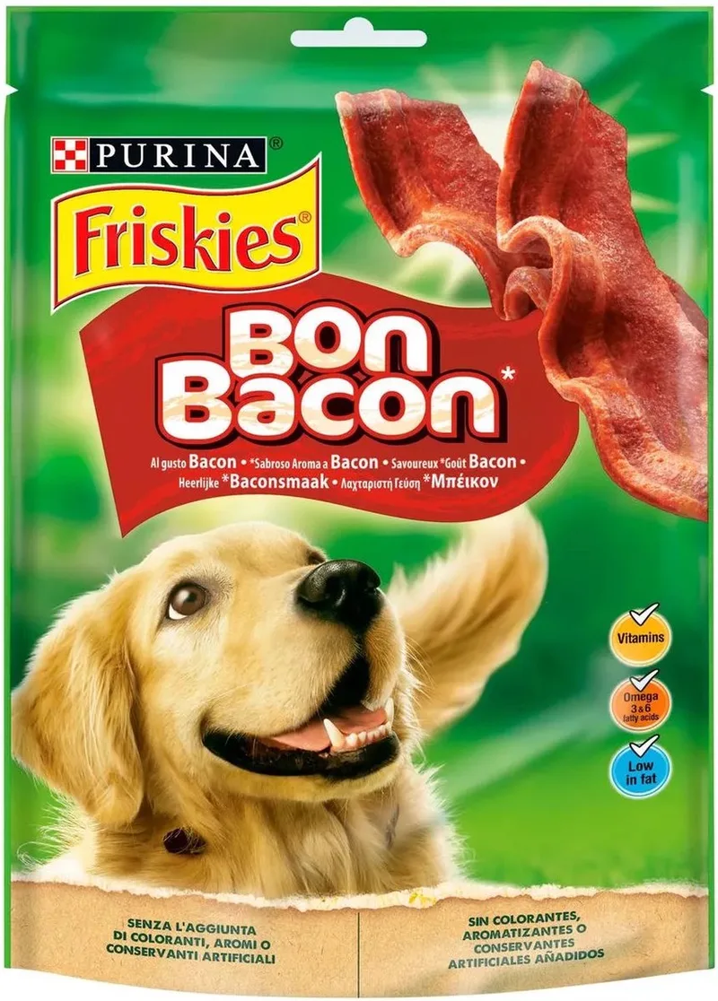 3x - Bonzo (Friskies) - Hondensnack - Bon Bacon (Beggin' Strips) - 3x120g de Friskies – photo produit
