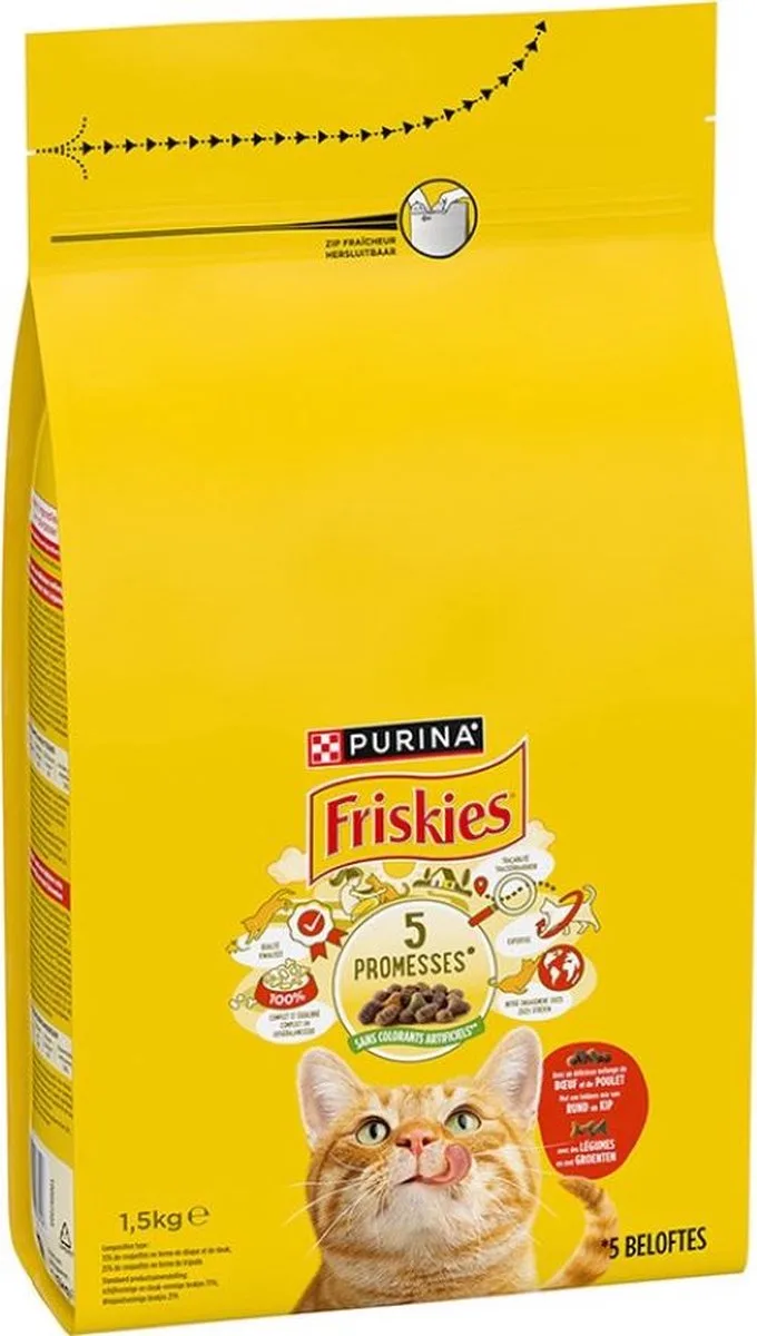 3x Friskies droogvoer voor katten - rund, kip & groenten 1.5kg de Friskies – photo produit