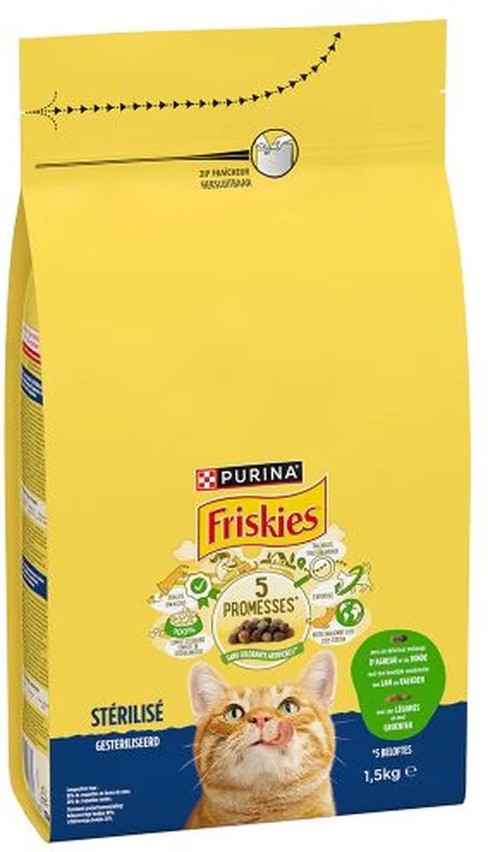 4x Friskies droogvoer voor katten - zalm, tonijn & groenten - kattenbrokken voor gesteriliseerde katten- 1.5kg de Friskies – photo produit