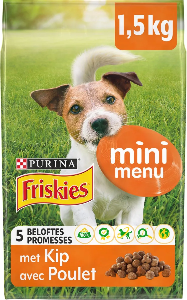 6x Purina Friskies - Mini Menu <10kg 5 Promises - Kip en Groenten - 1.5 kg van Friskies – productfoto