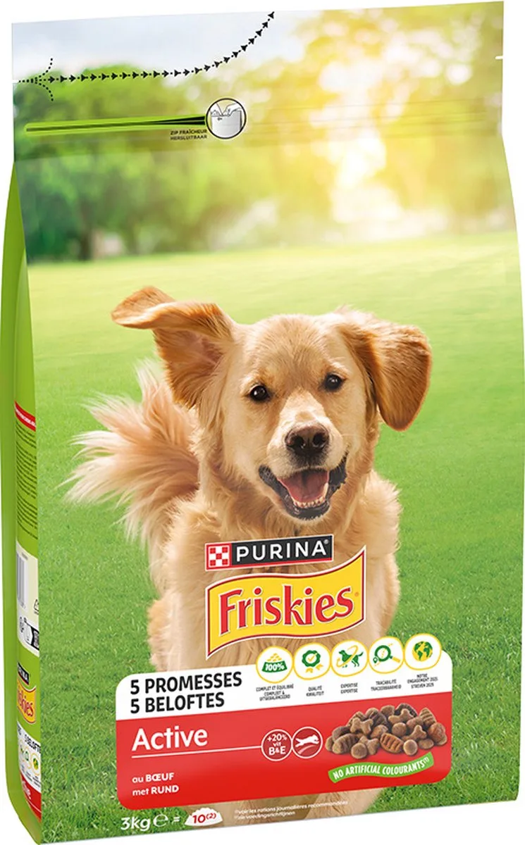 Active droogvoer voor honden - met de smaak rund - 3000g by Friskies – product photo