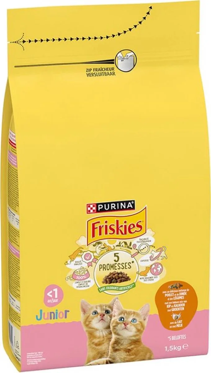 droogvoer voor junior katten - kip, kalkoen & groenten - 1.5kg von Friskies – Produktfoto