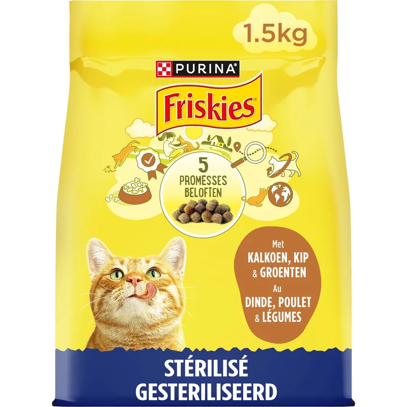droogvoer voor katten - kalkoen & kip - voor gesteriliseerde katten - 6x 1500g by Friskies – product photo