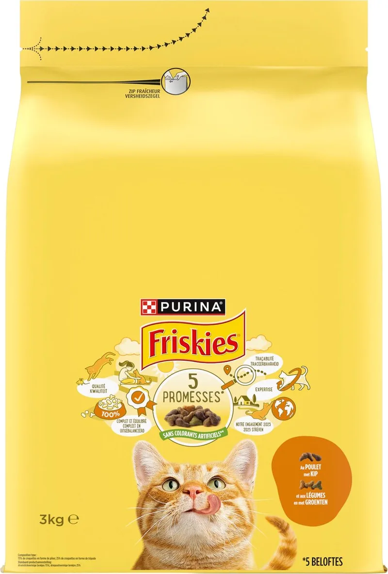 droogvoer voor katten - kip & groenten 3kg von Friskies – Produktfoto