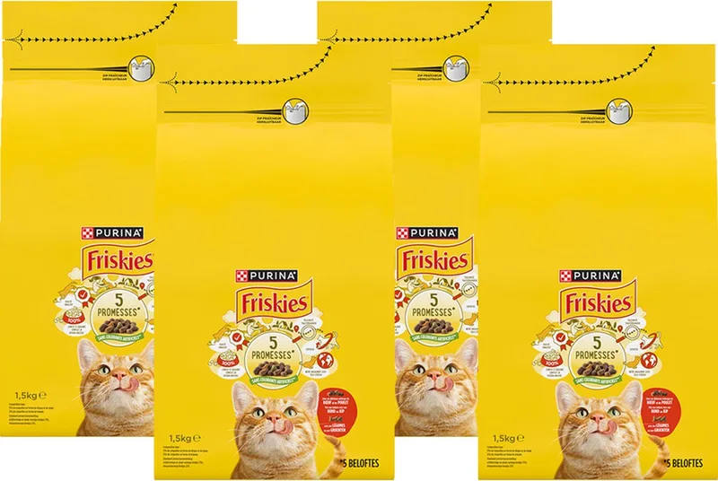 droogvoer voor katten - rund, kip & groenten - 4 x 1500g von Friskies – Produktfoto