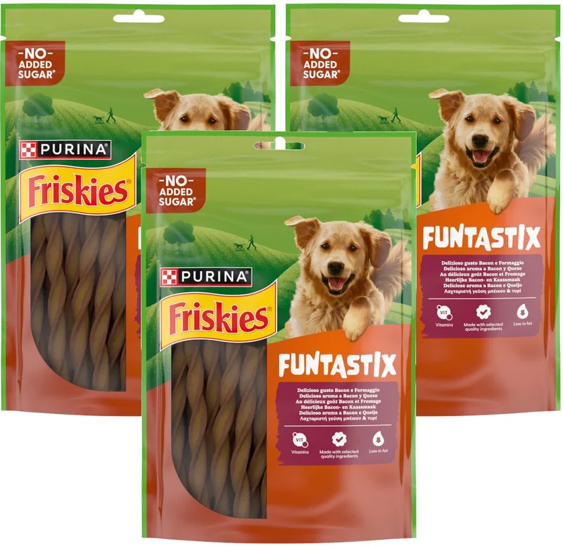 Funtastix Bacon en Kaas - Multipack - Hondensnack - 525g (3x175g) by Friskies – product photo