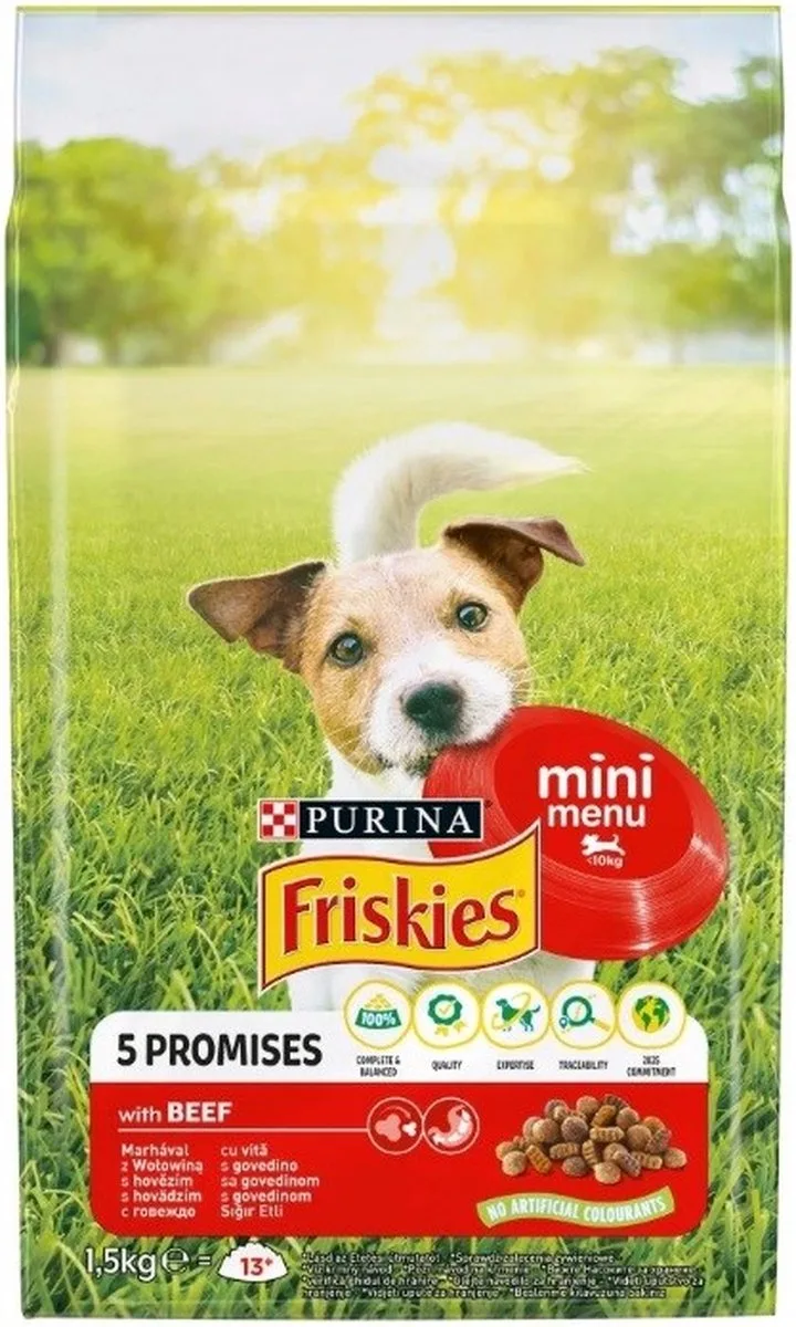 Purina Nourriture Pour Chiens Friskies Mini Bœuf Légumes 1.5kg de Friskies – photo produit