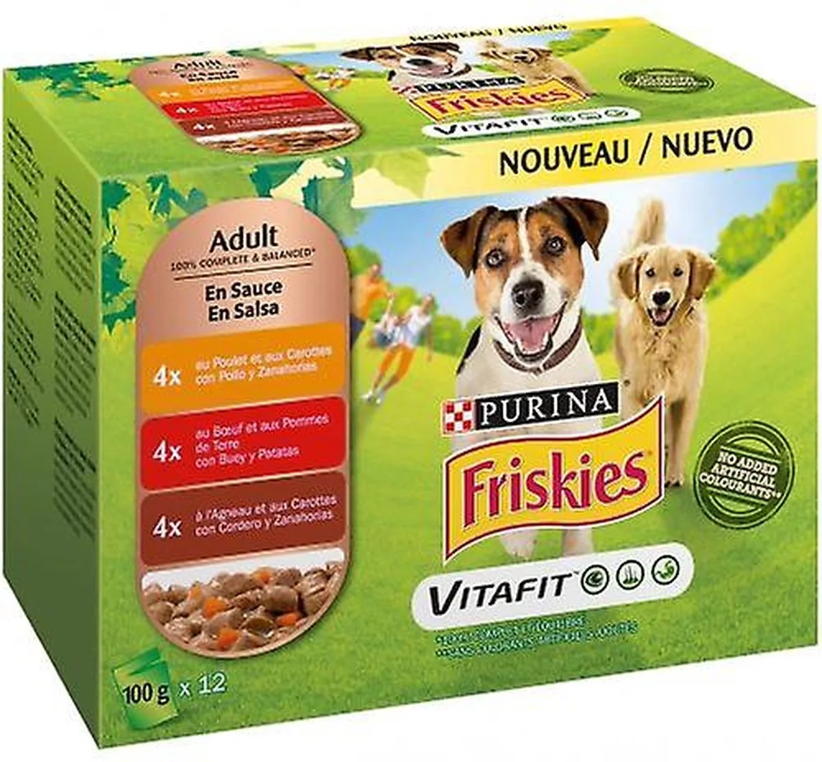 Natvoer van vlees en groente in gelei- 12x 85g van Friskies – productfoto