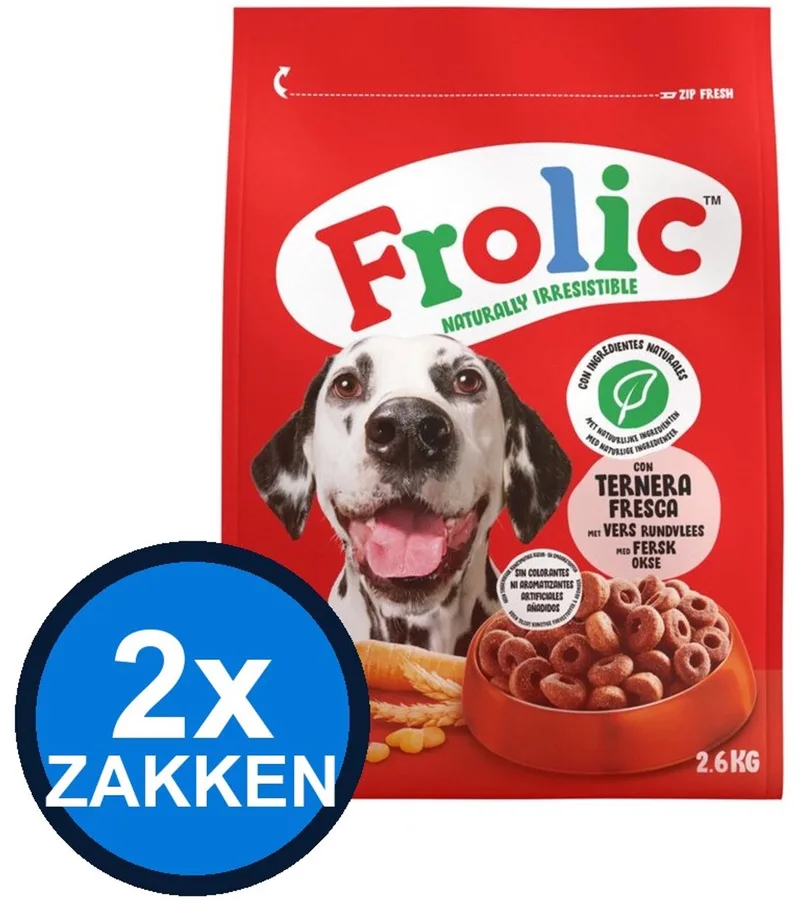 2x Frolic - Droog Rund - Hondenvoer Droogvoer - 2.6 kg by Frolic – product photo