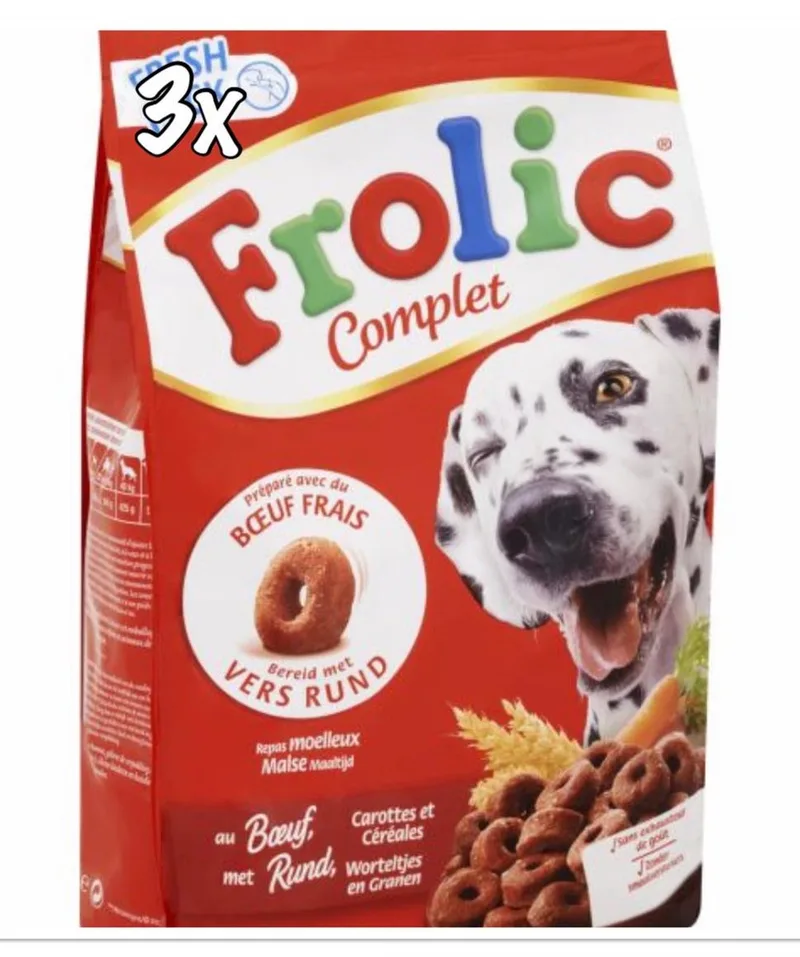 3x Frolic Honden droogvoer - Rund smaak - 1.5 kg( 4.5kg) de Frolic – photo produit