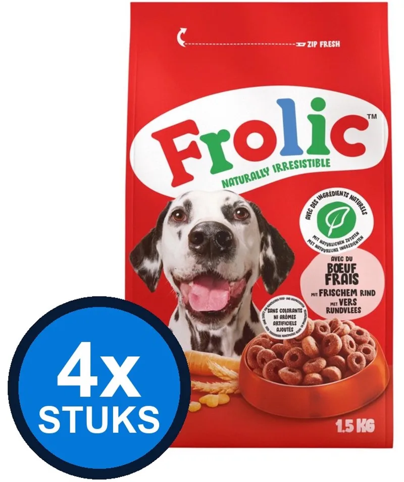 4x Frolic - droog rund 1,5kg - Hondenvoer - 1.5 kg von Frolic – Produktfoto