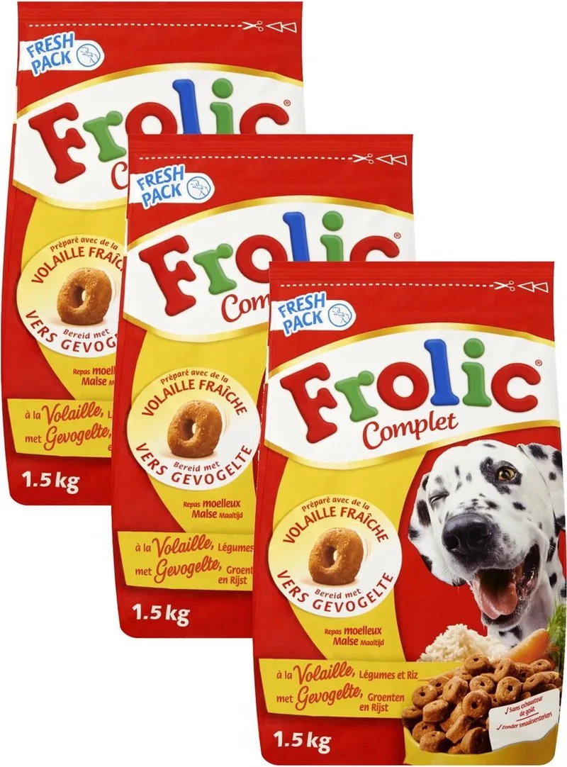 Compleet - Gevogelte - Hondenvoer - 3 x 1.5 kg von Frolic – Produktfoto