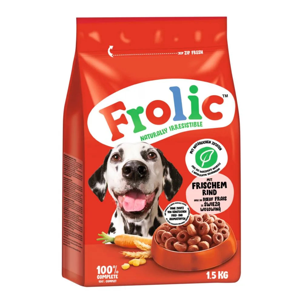 Complete Rund, Worteltjes en Granen Hondenvoer - 6 kg (4 x 1,5 kg) by Frolic – product photo