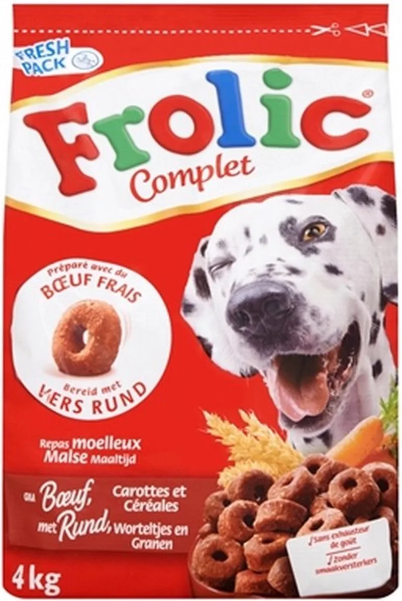 hond - adult - droogvoer - rund - 3 x 4kg von Frolic – Produktfoto