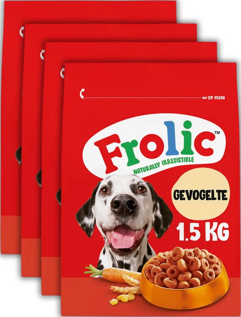Hondenbrokken - Compleet Droogvoer - Gevogelte - 4x1.5kg de Frolic – photo produit
