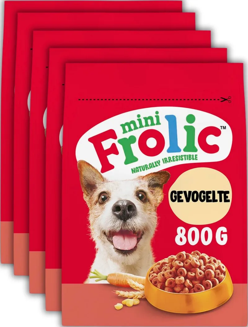 Hondenbrokken Mini - Compleet Droogvoer - Gevogelte - 5x800g de Frolic – photo produit