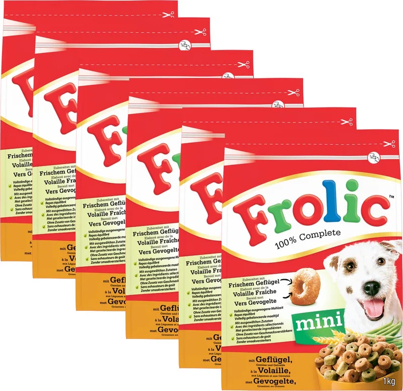 Hondenbrokken Mini - Compleet Droogvoer - Gevogelte - 6x1kg från Frolic – produktbild