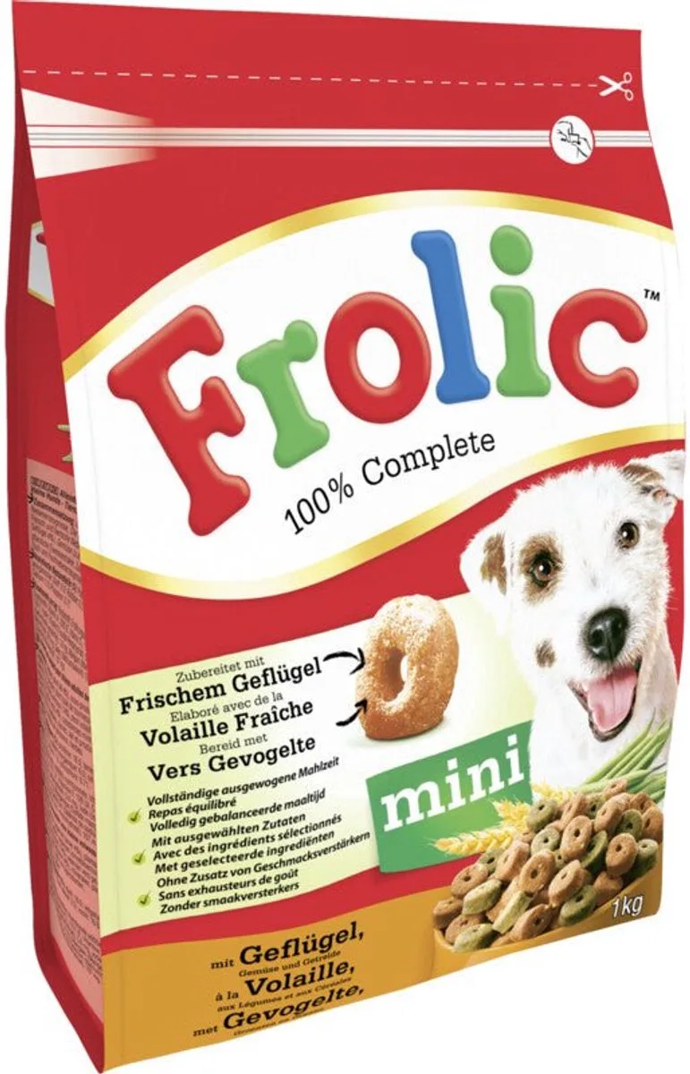 mini met gevogelte hondenvoer 1 kg by Frolic – product photo