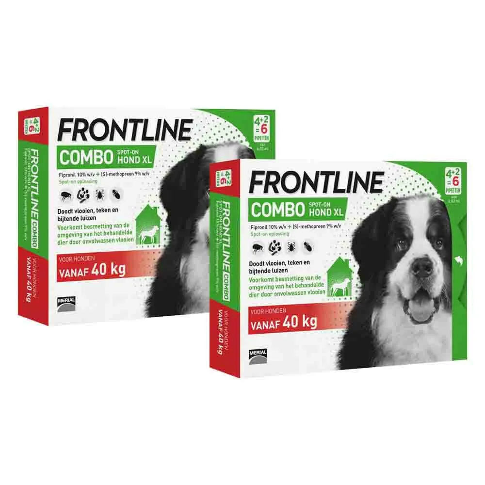 2x Frontline Combo Spot On Anti Vlooien en Teken Druppels Hond vanaf 40 kg 6 pipetten van Frontline – productfoto