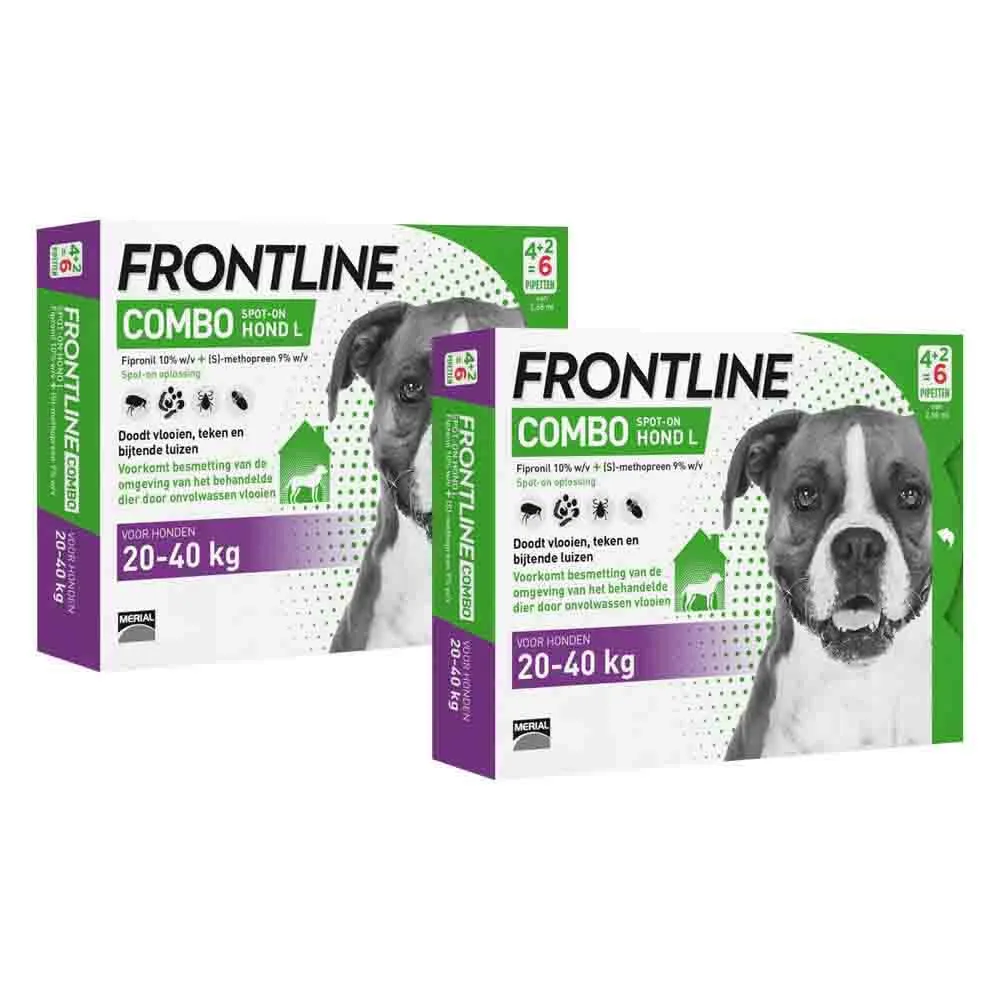 2x Frontline Combo Spot On Anti Vlooien en Teken Druppels Hond 20 - 40 kg 6 pipetten van Frontline – productfoto