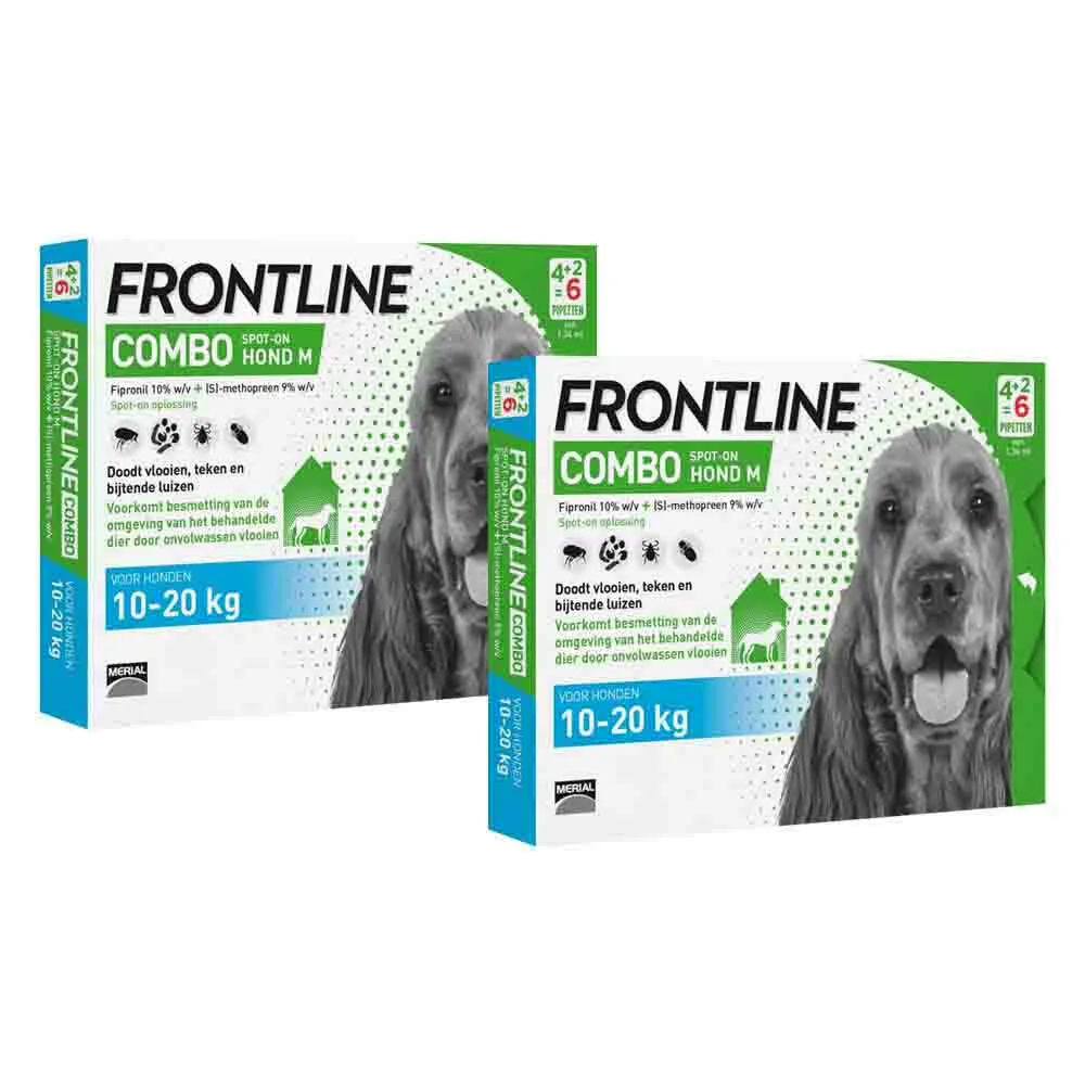 2x Frontline Combo Spot On Anti Vlooien en Teken Druppels Hond 10 - 20 kg 6 pipetten fra Frontline – produktbillede